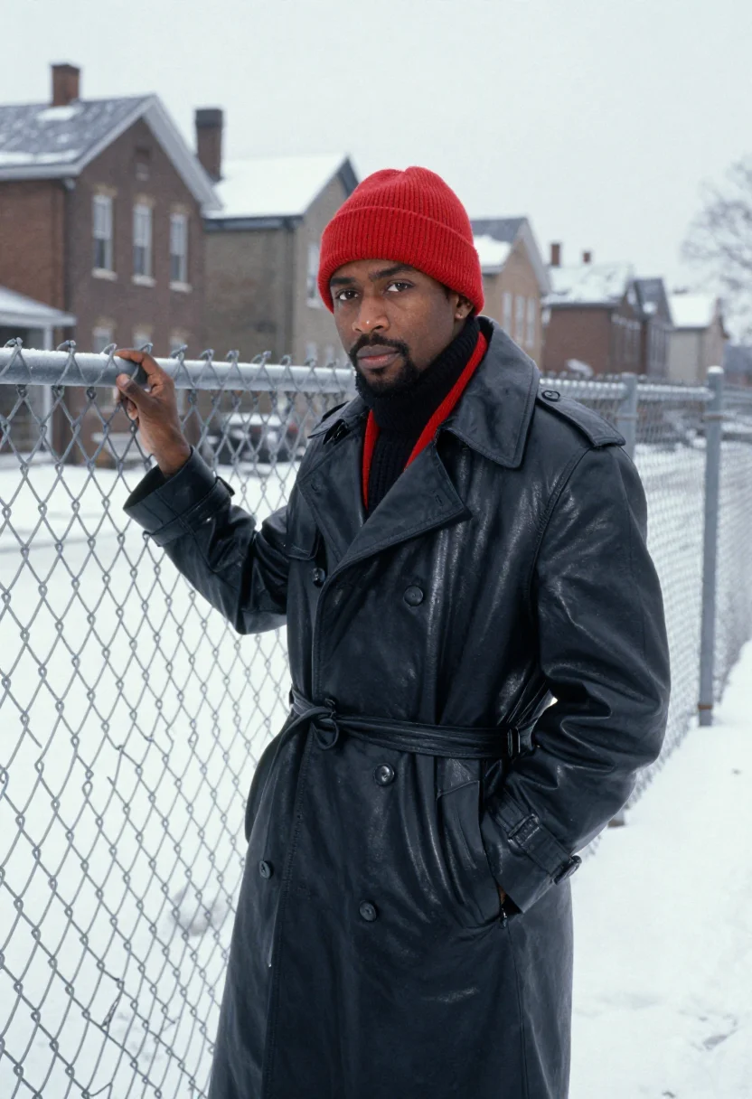 AI marvin gaye whats going on red knit cap sample — portrait of a man, an African-American man in his mid-thirti
