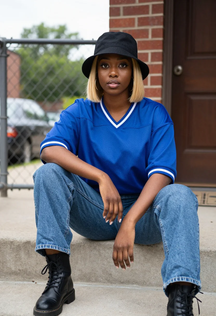 AI mary j blige my life sample — portrait of a woman, close half-length portrait of a Black A