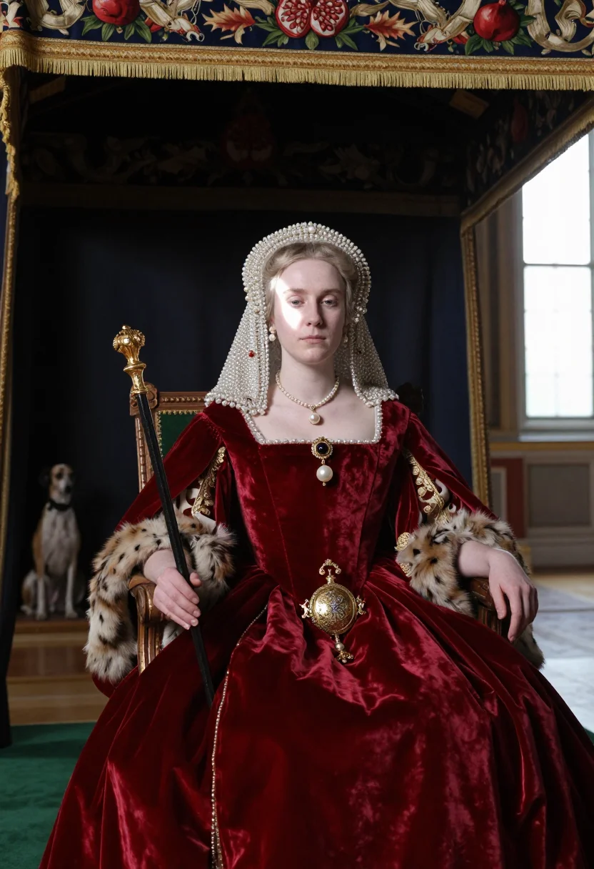 AI mary tudor philip sample — portrait of a woman, three-quarter-length portrait of an Eng