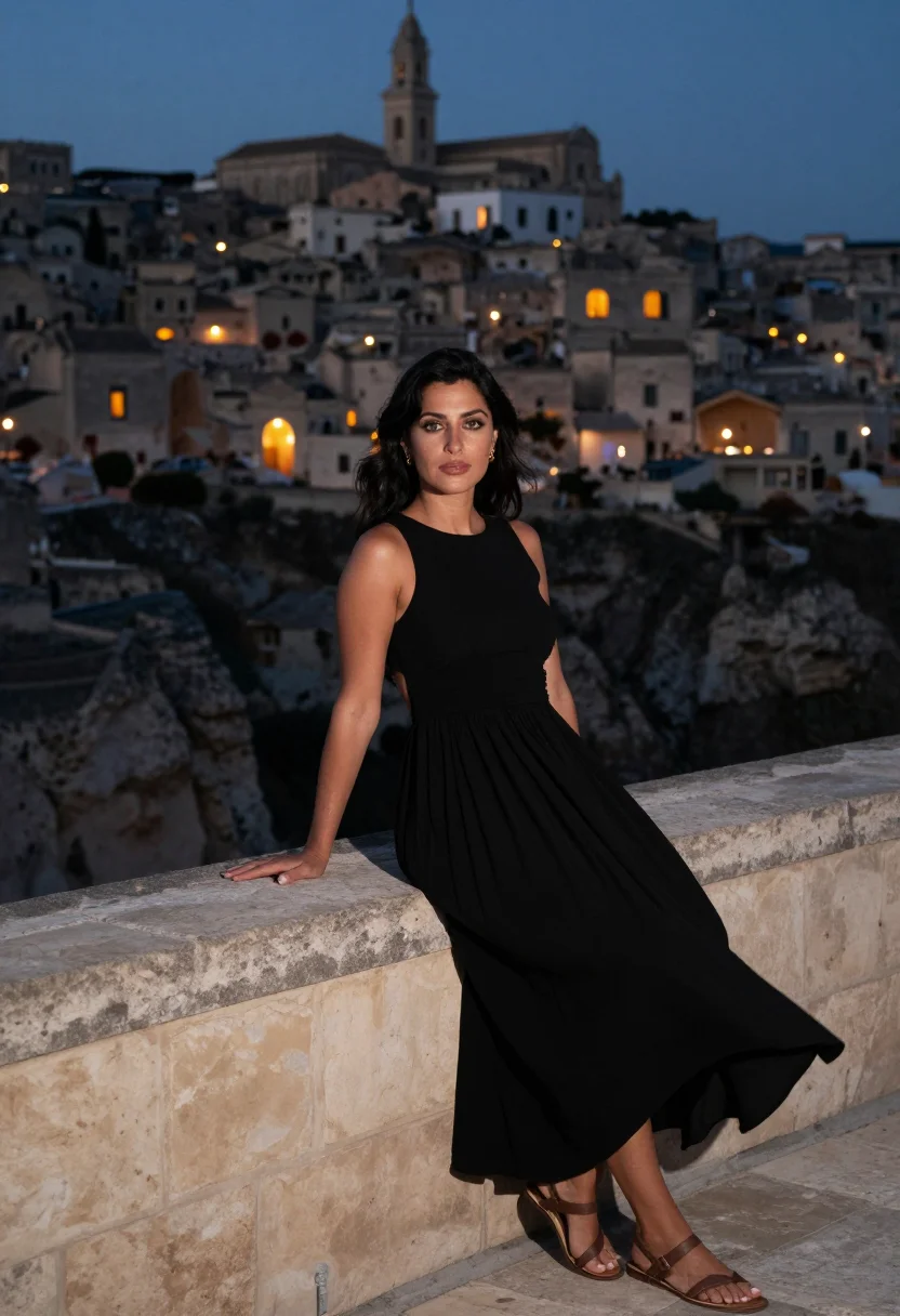 AI matera sample — portrait of a woman, three-quarter-length portrait of a Medi