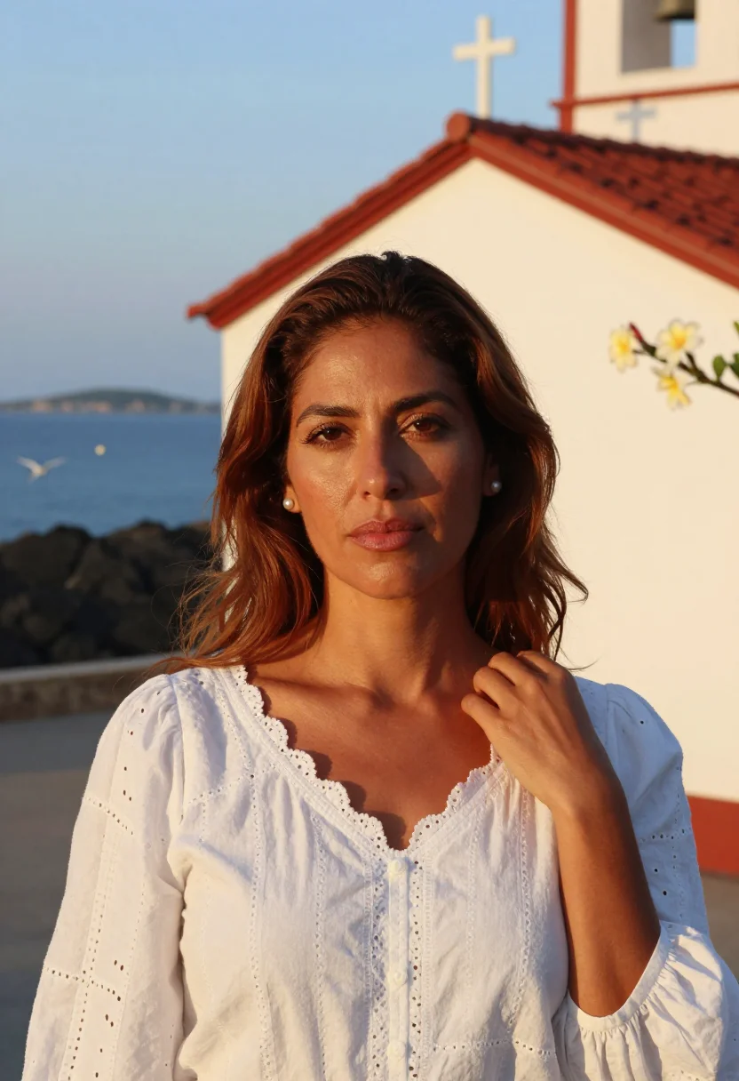 AI mauritius sample — portrait of a woman, head-and-shoulders portrait of a Latina