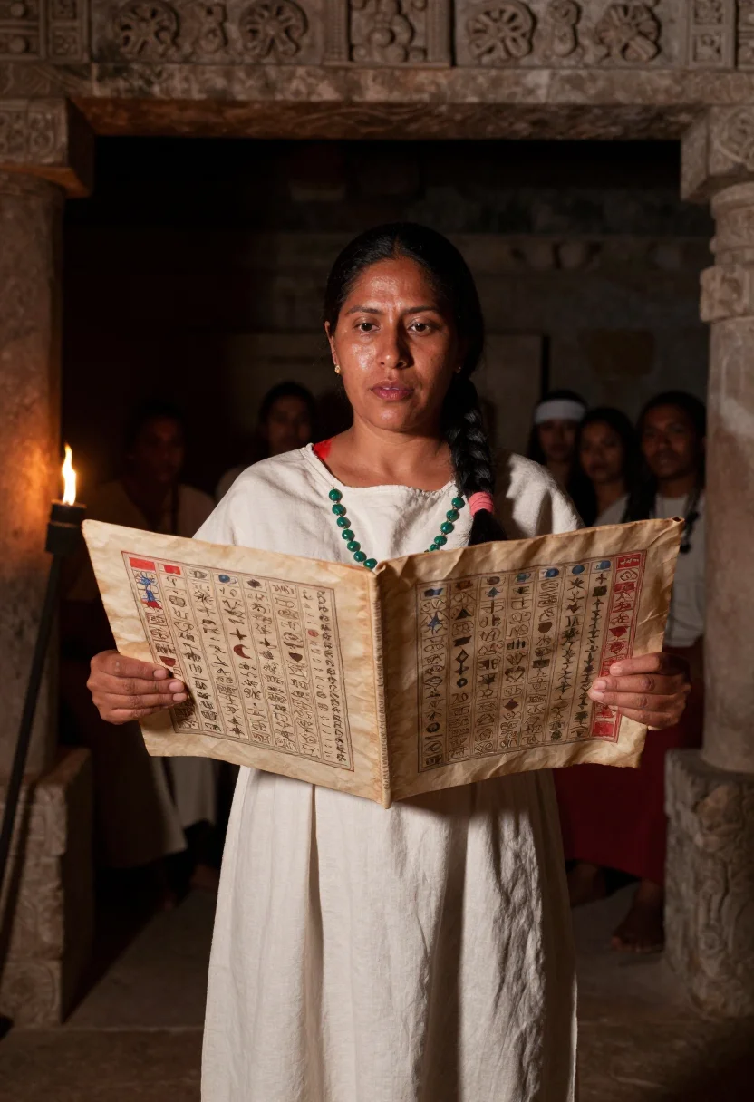 AI maya scribe sample — portrait of a woman, three-quarter-length portrait of a Maya