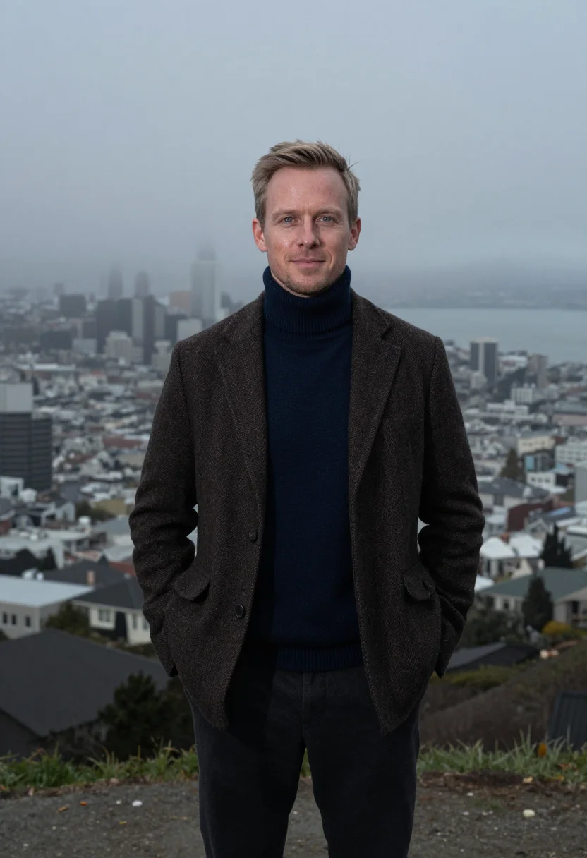 AI mcqueen bullitt san francisco navy sample — portrait of a man, framed half-length from the head to the h