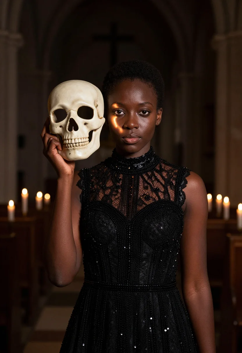 AI mcqueen dante sample — portrait of a woman, half-length portrait of a Black woman i