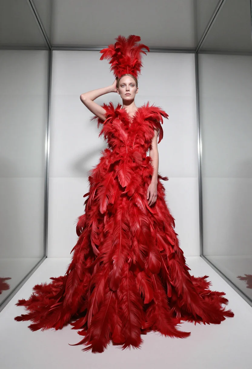 AI mcqueen voss sample — portrait of a woman, low-angle full-length frontal portrait