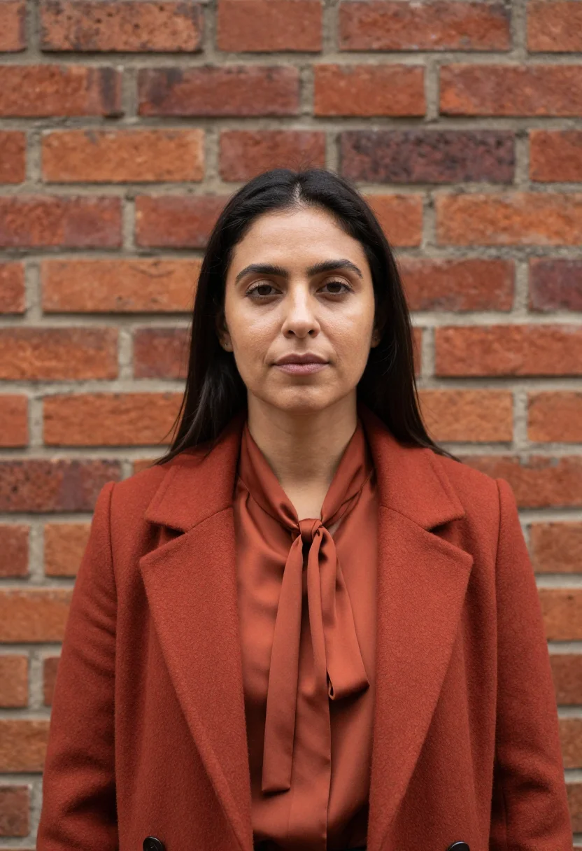 AI medellin urban planner brick red sample — portrait of a woman, a Colombian urban planner in her early