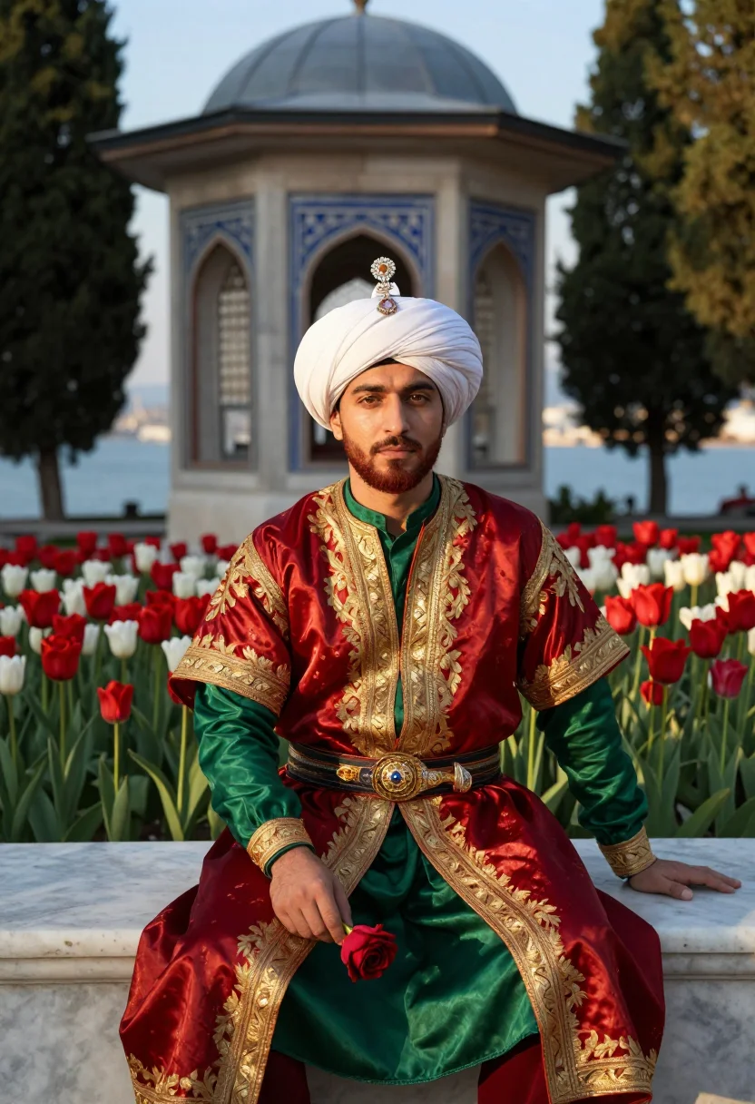 AI mehmed ii sample — portrait of a man, half-length portrait of an Ottoman Turkis
