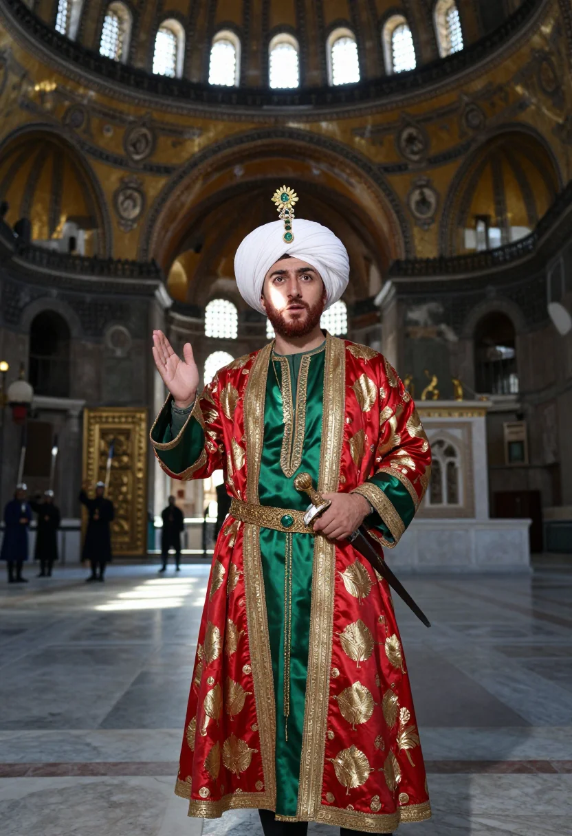 AI mehmed ii sample — portrait of a man, three-quarter-length portrait of an Ottom