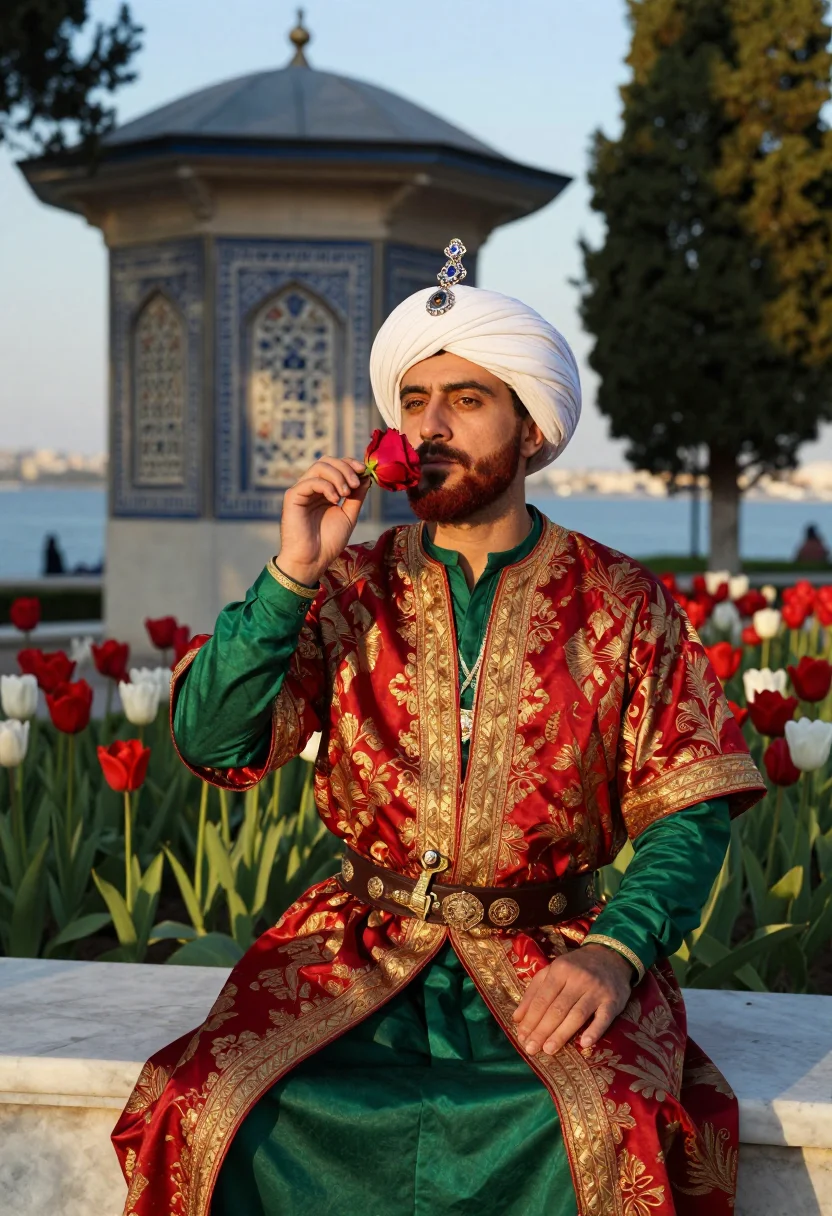 AI mehmed ii sample — portrait of a man, three-quarter-length portrait of an Ottom