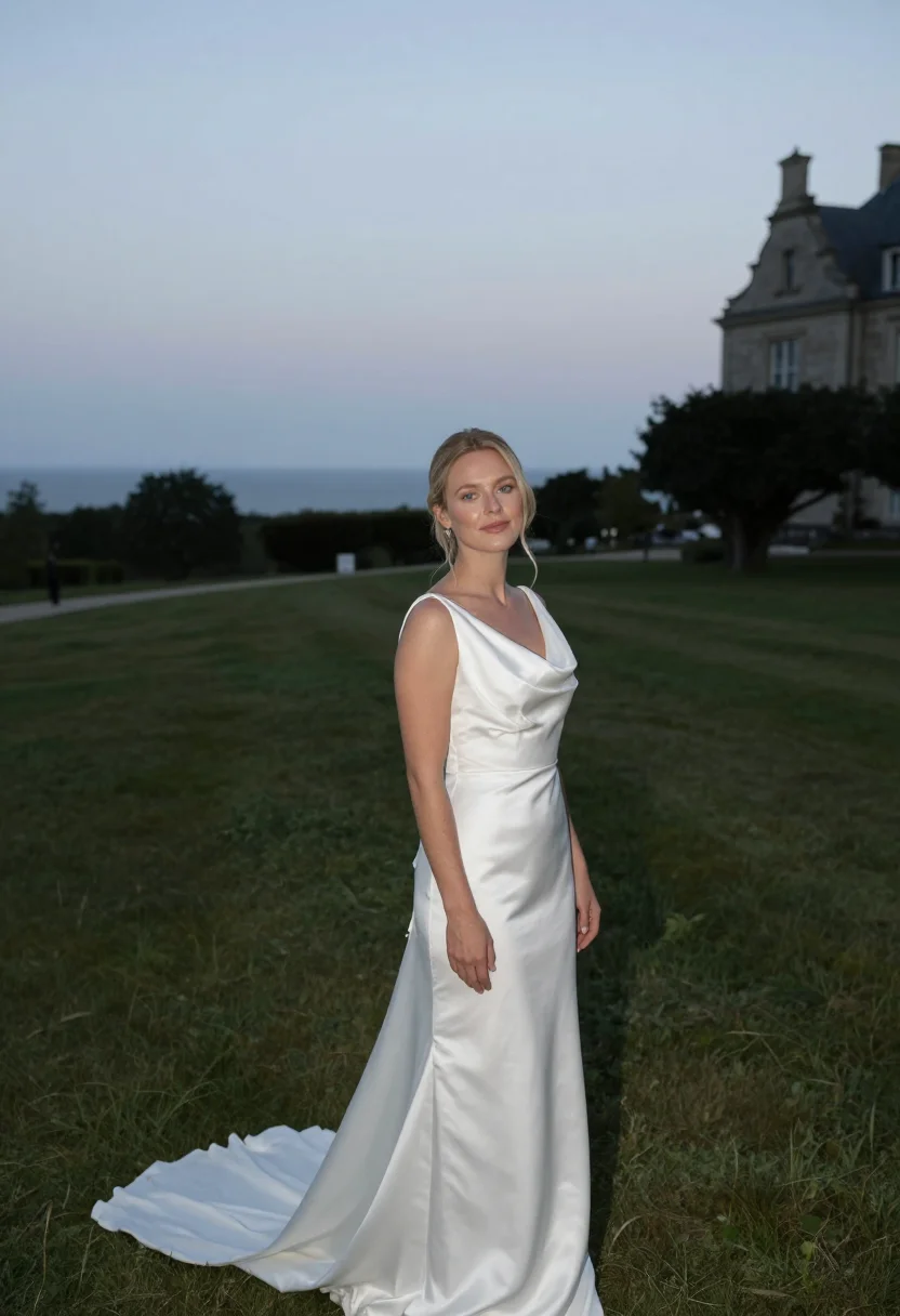 AI melancholia tjoloholm castle wedding white sample — bridal portrait of a woman, in her early thirties, of Swedis