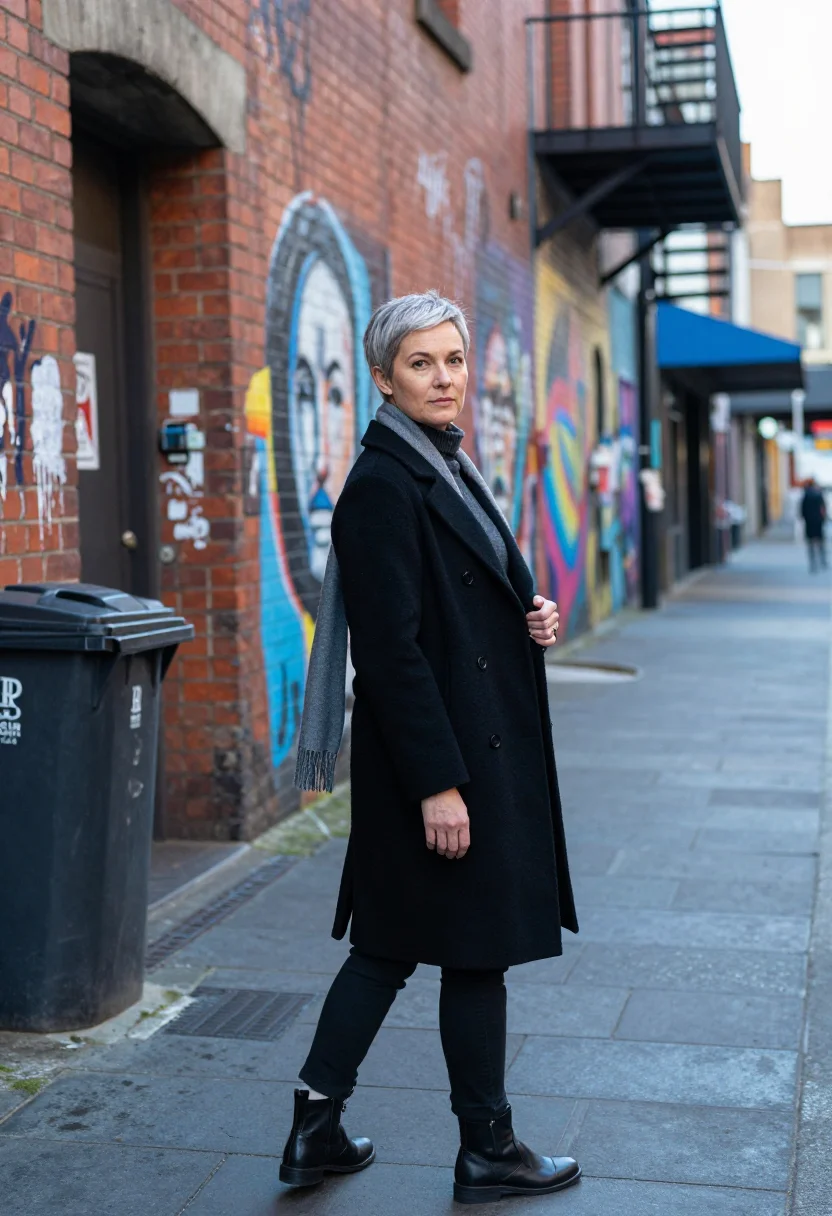 AI melbourne laneway sample — portrait of a woman, three-quarter portrait of a Western-Eur