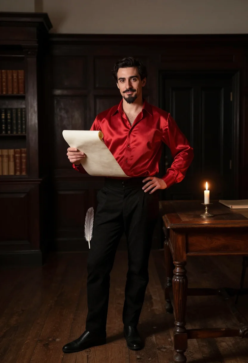 AI mephistopheles sample — portrait of a man, full-length portrait of a French man in h