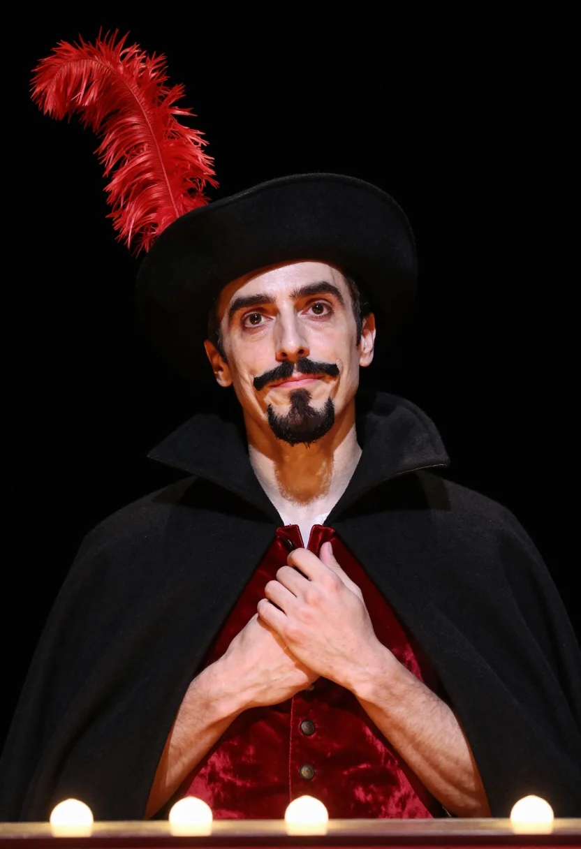 AI mephistopheles sample — portrait of a man, close portrait of a French man in his for