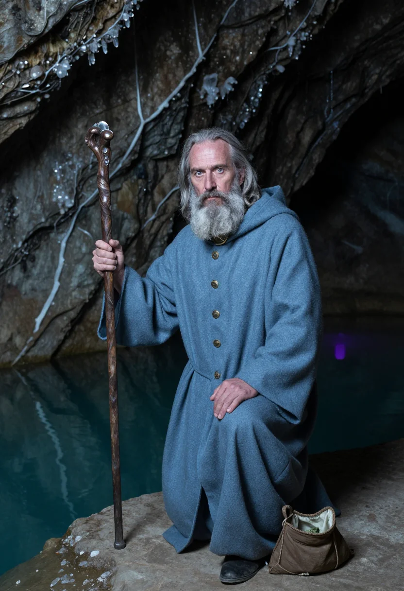 AI merlin sample — portrait of a man, half-length portrait of a Western-Europea