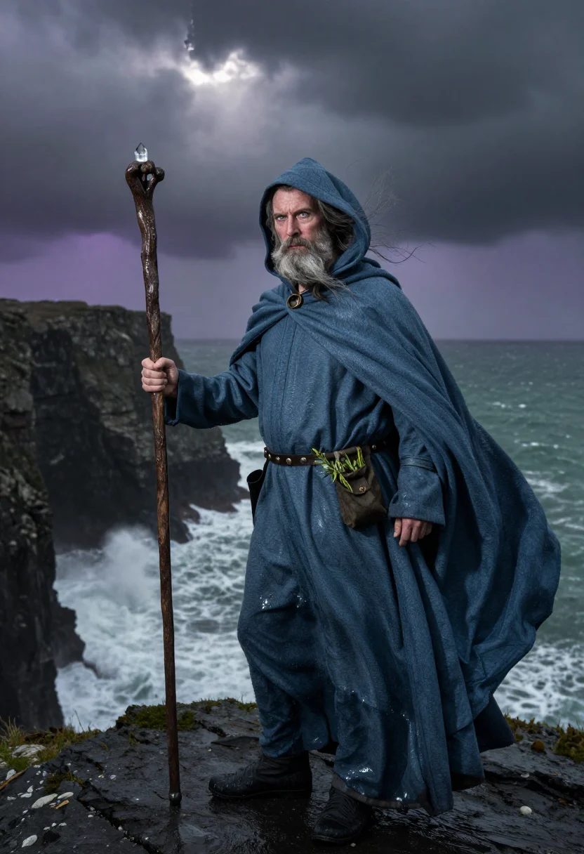 AI merlin sample — portrait of a man, full-length portrait of a Western-Europea