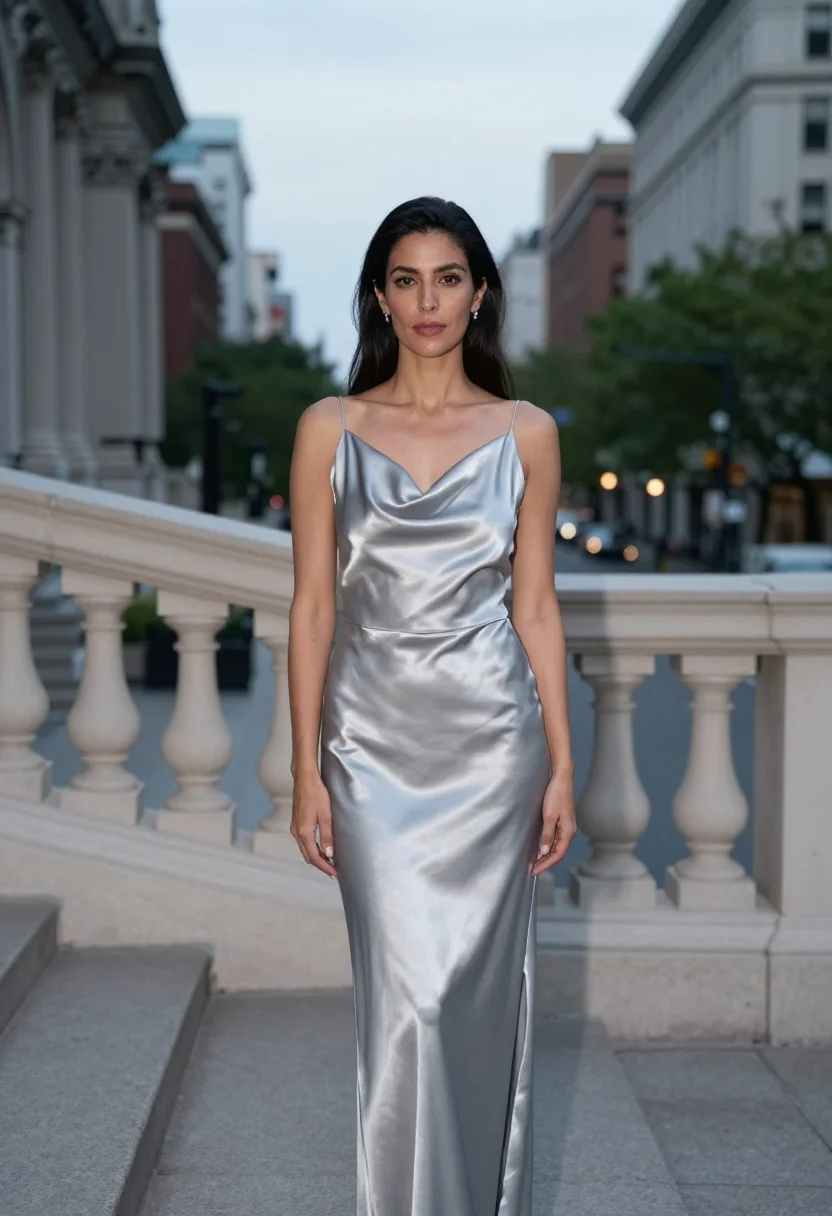 AI met gala first monday may gown sample — portrait of a woman, a Spanish woman in her mid-thirties wit