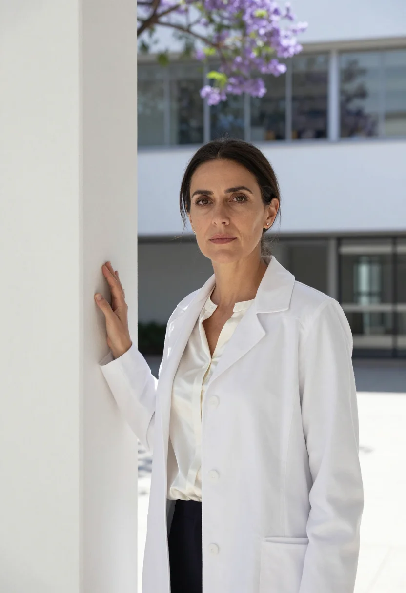 AI mexico city surgeon hospital modernist white sample — portrait of a woman, an Italian surgeon in her mid-forties w
