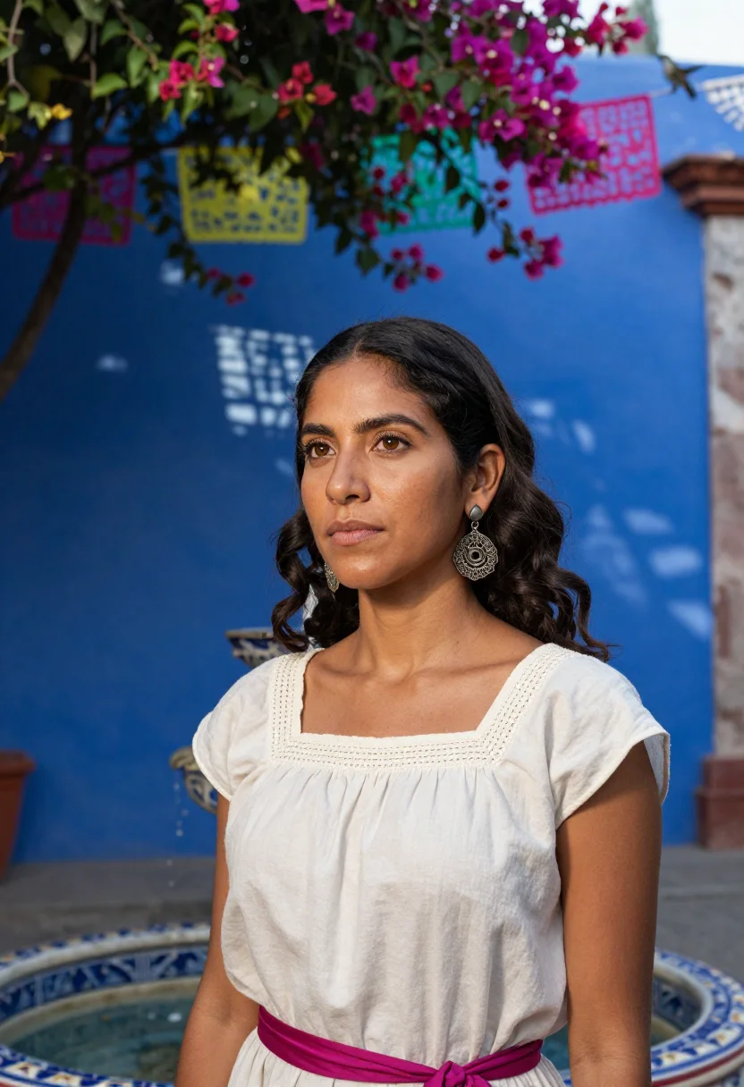 AI mexico city sample — portrait of a woman, head-and-shoulders portrait of a Latina