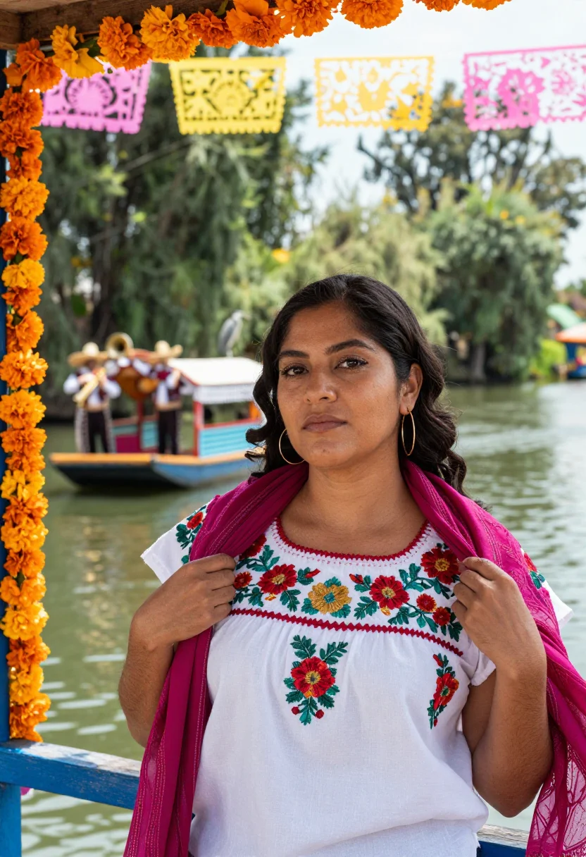 AI mexico city sample — portrait of a woman, chest-up portrait of a Latina woman wit