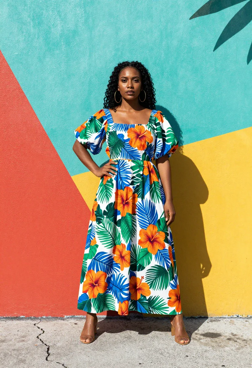 AI miami sample — portrait of a woman, full-length portrait of a Caribbean wom