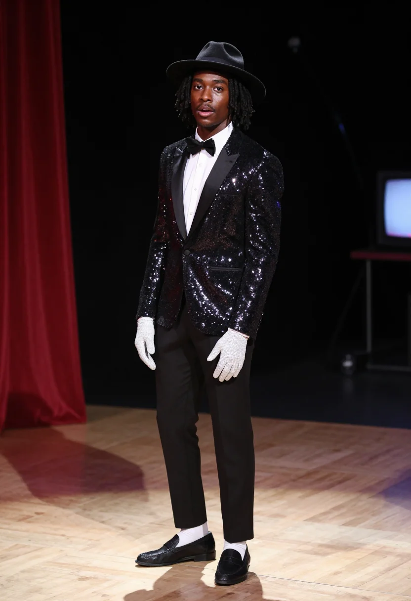 AI michael jackson thriller sample — portrait of a man, three-quarter-length portrait of an Afric