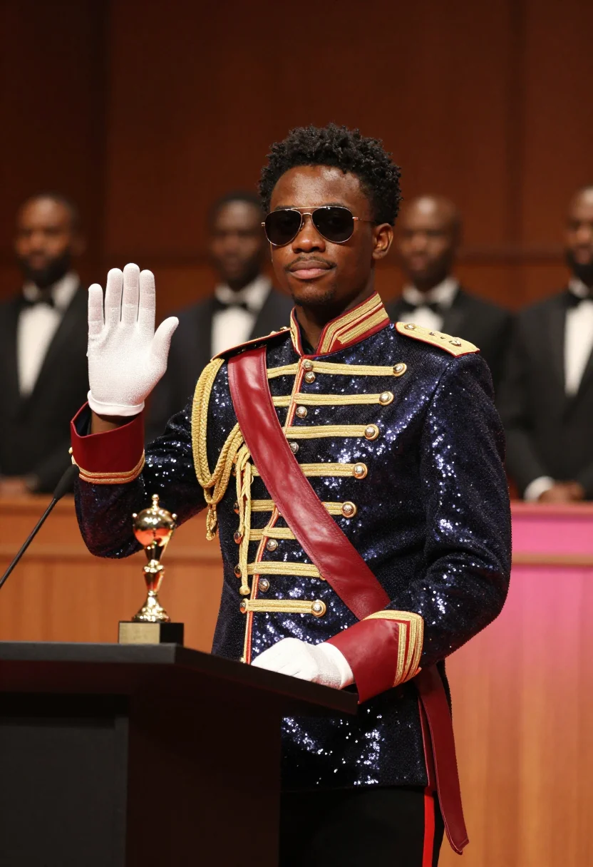 AI michael jackson thriller sample — portrait of a man, half-length portrait of an African-Americ