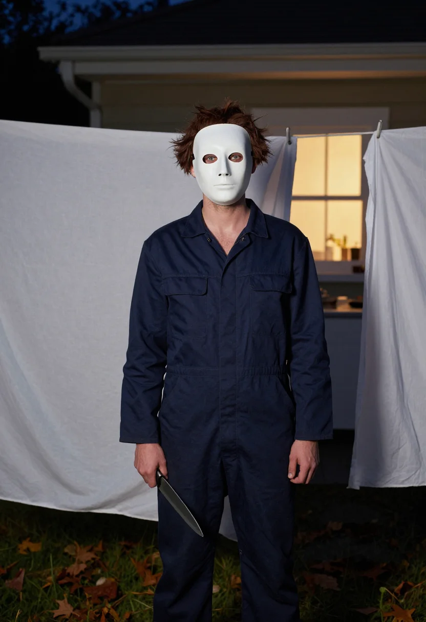 AI michael myers sample — portrait of a man, frontal three-quarter-length portrait of