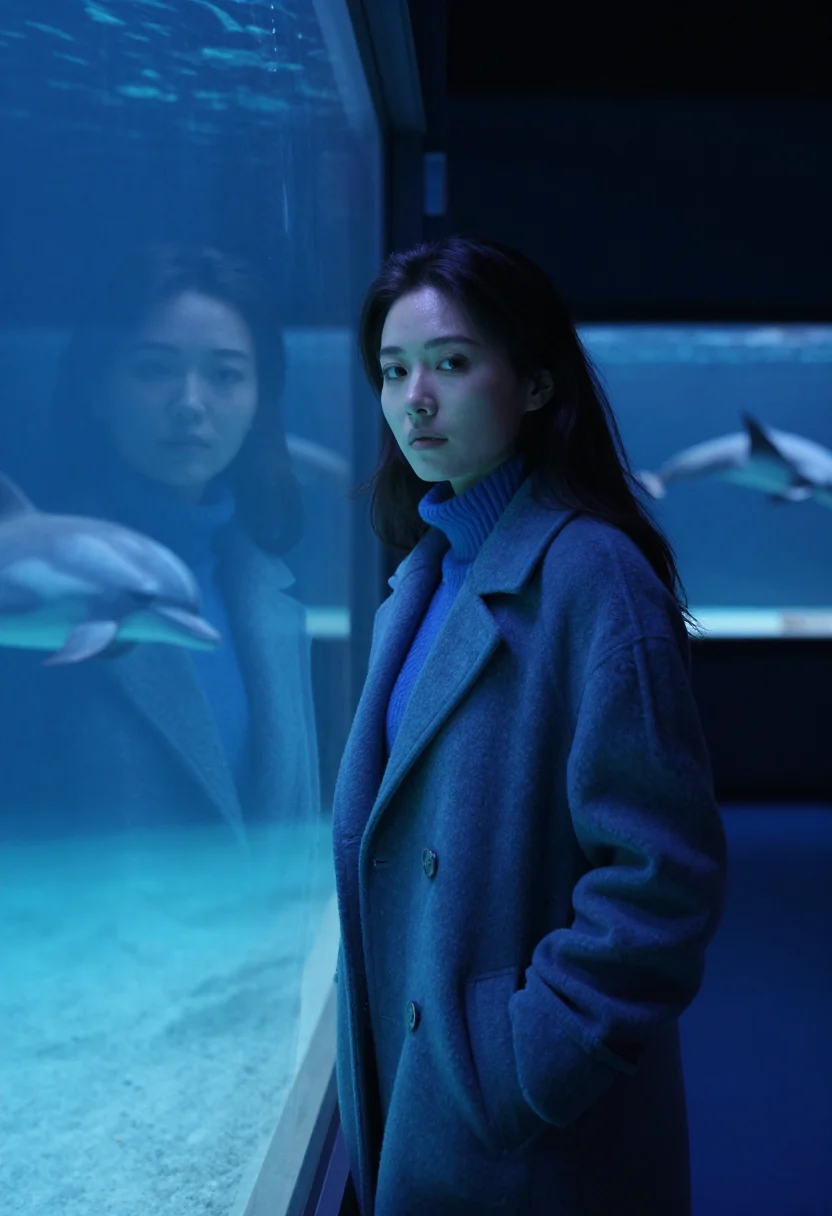 AI milstein hall blue whale january sample — portrait of a woman, framed half-length from the head to the