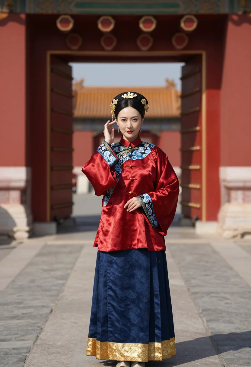 AI ming mamianqun sample — portrait of a woman, half-length portrait of a Han Chinese w