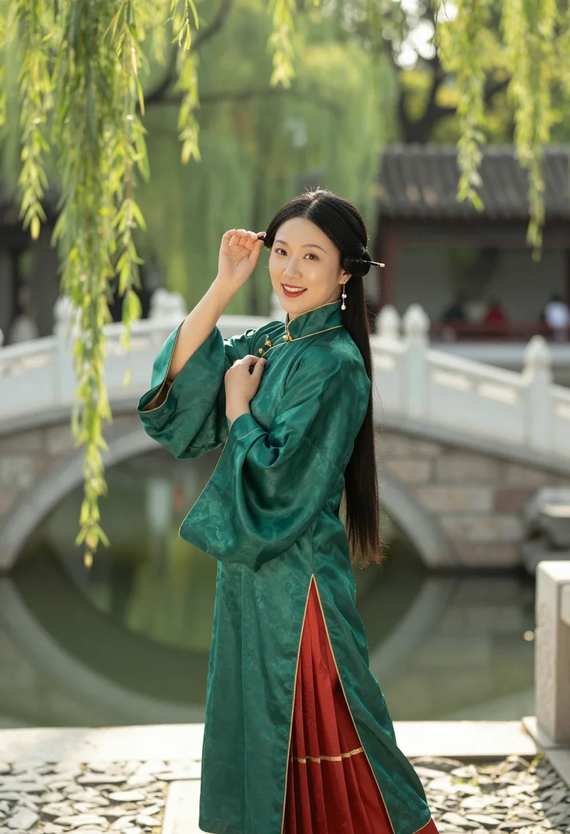 AI ming mamianqun sample — portrait of a woman, half-length portrait of a Han Chinese w