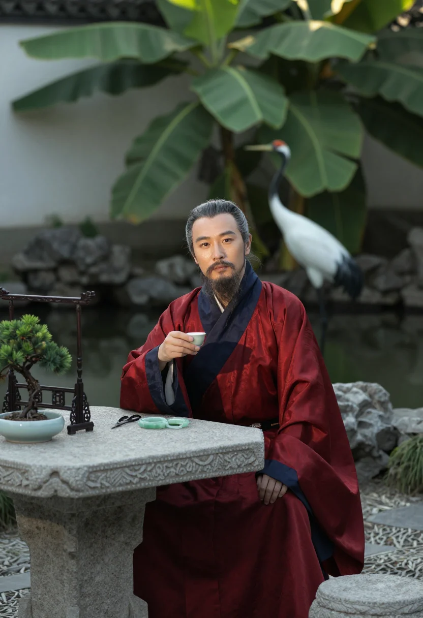 AI ming mandarin sample — portrait of a man, three-quarter-length portrait of a Han Ch