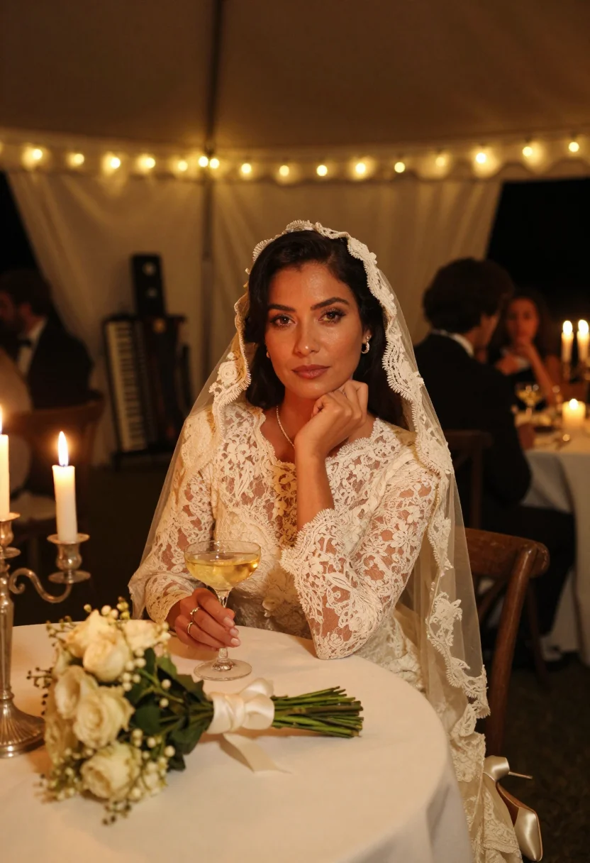 AI mob wedding sample — portrait of a woman, seated portrait of an Italian-American