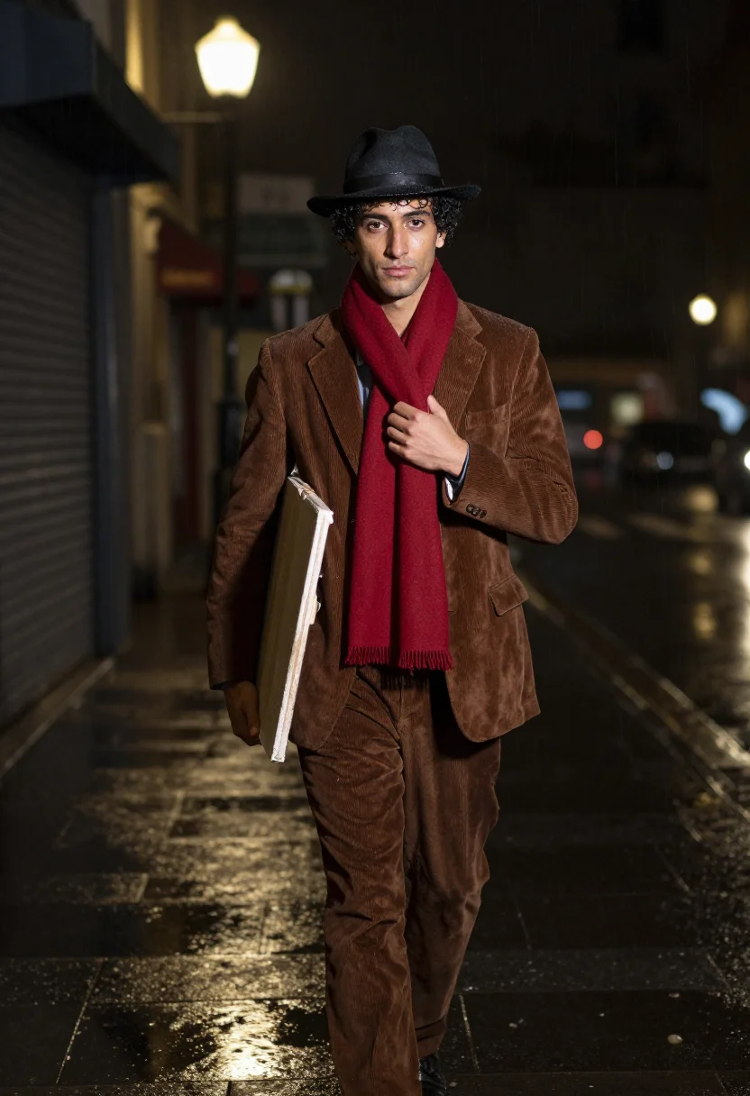 AI modigliani sample — portrait of a man, three-quarter-length portrait of a Southe