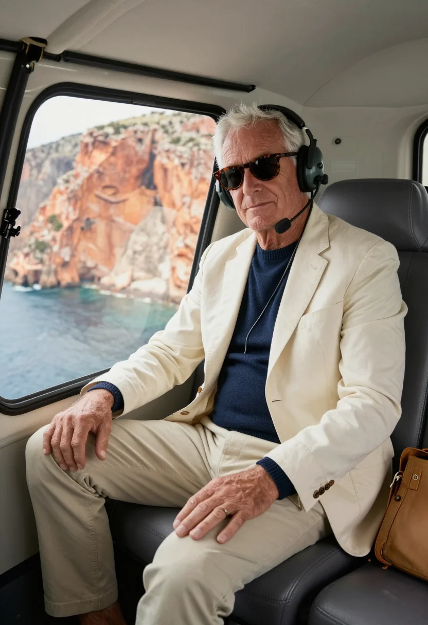 AI monaco helipad sample — portrait of a man, three-quarter-length portrait of a Wester
