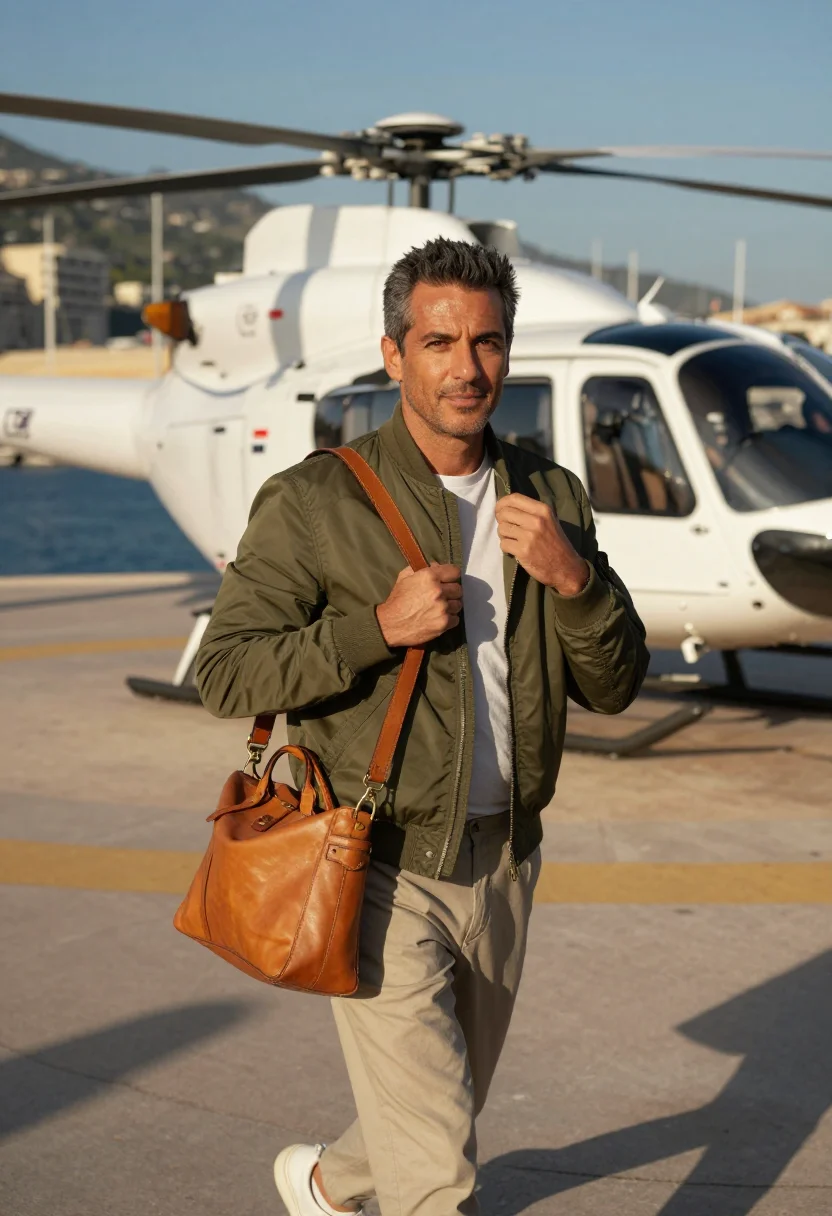 AI monaco helipad sample — portrait of a man, half-length portrait of a Spanish man in