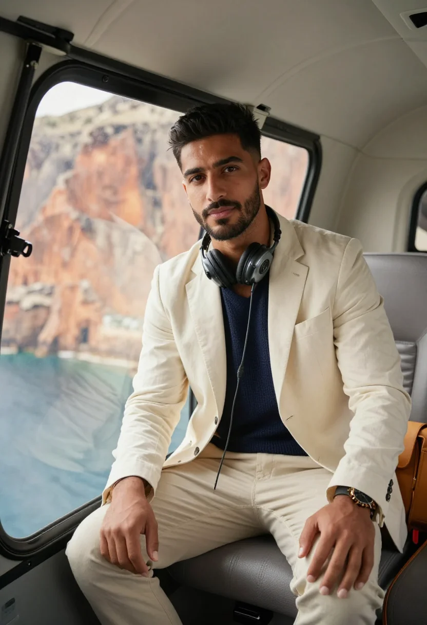 AI monaco helipad sample — portrait of a man, tight half-length portrait of a Lebanese
