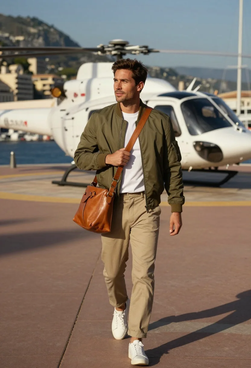 AI monaco helipad sample — portrait of a man, full-length portrait of a Western-Europea