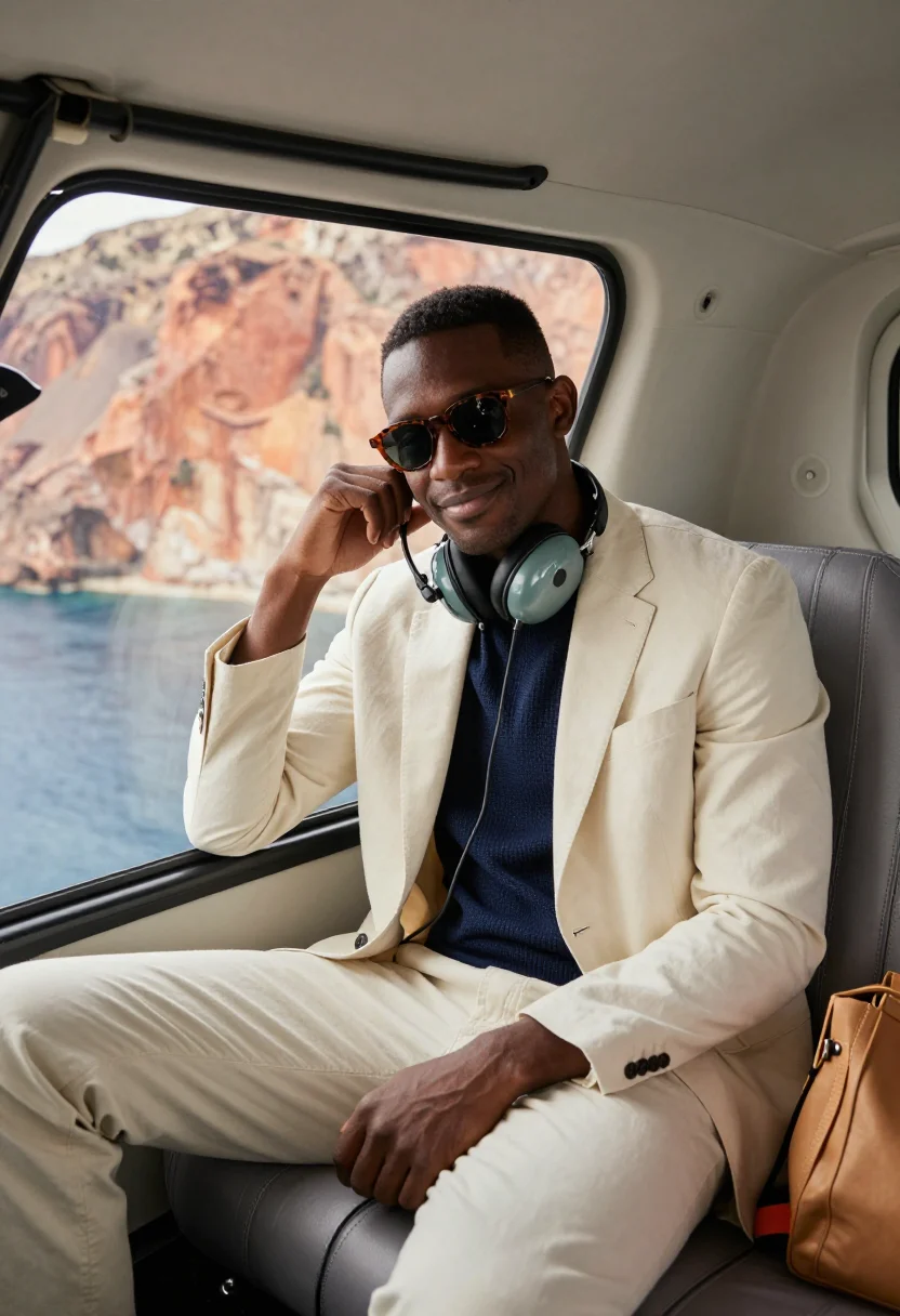 AI monaco helipad sample — portrait of a man, half-length portrait of a Black French ma