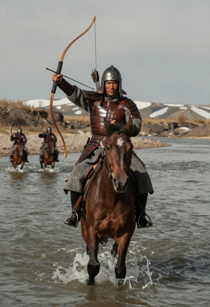 AI mongol horse archer sample — portrait of a man, full-length portrait of a Central-Asian m