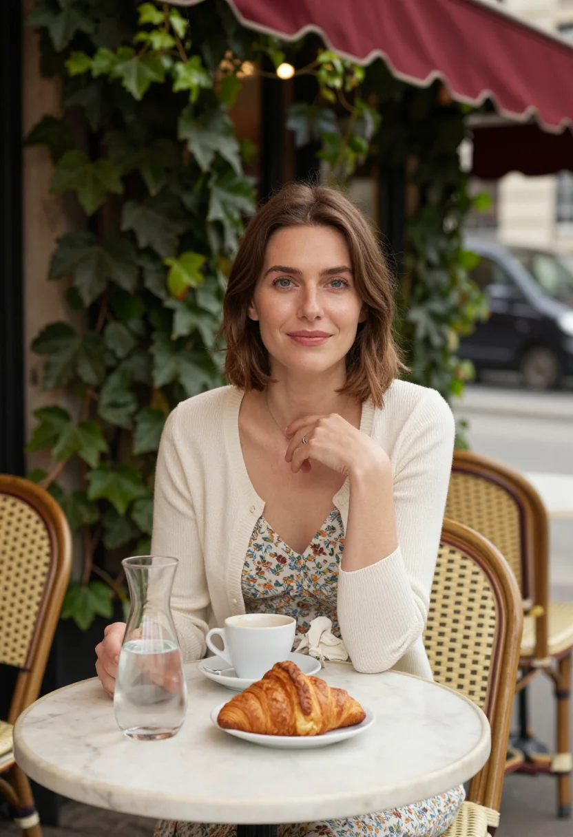 AI montmartre sample — portrait of a woman, half-length portrait of a Western-Europ