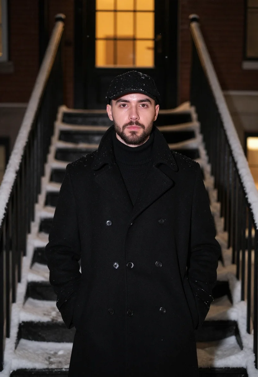Example portrait from the AI Montreal Noir — Free Preview, Train Once