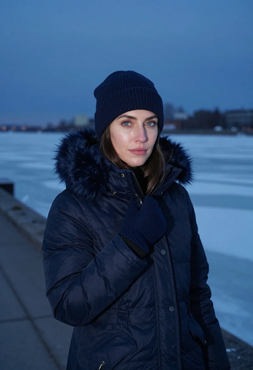 AI montreal old port ml engineer navy sample — portrait of a woman, a machine-learning engineer, a French-C