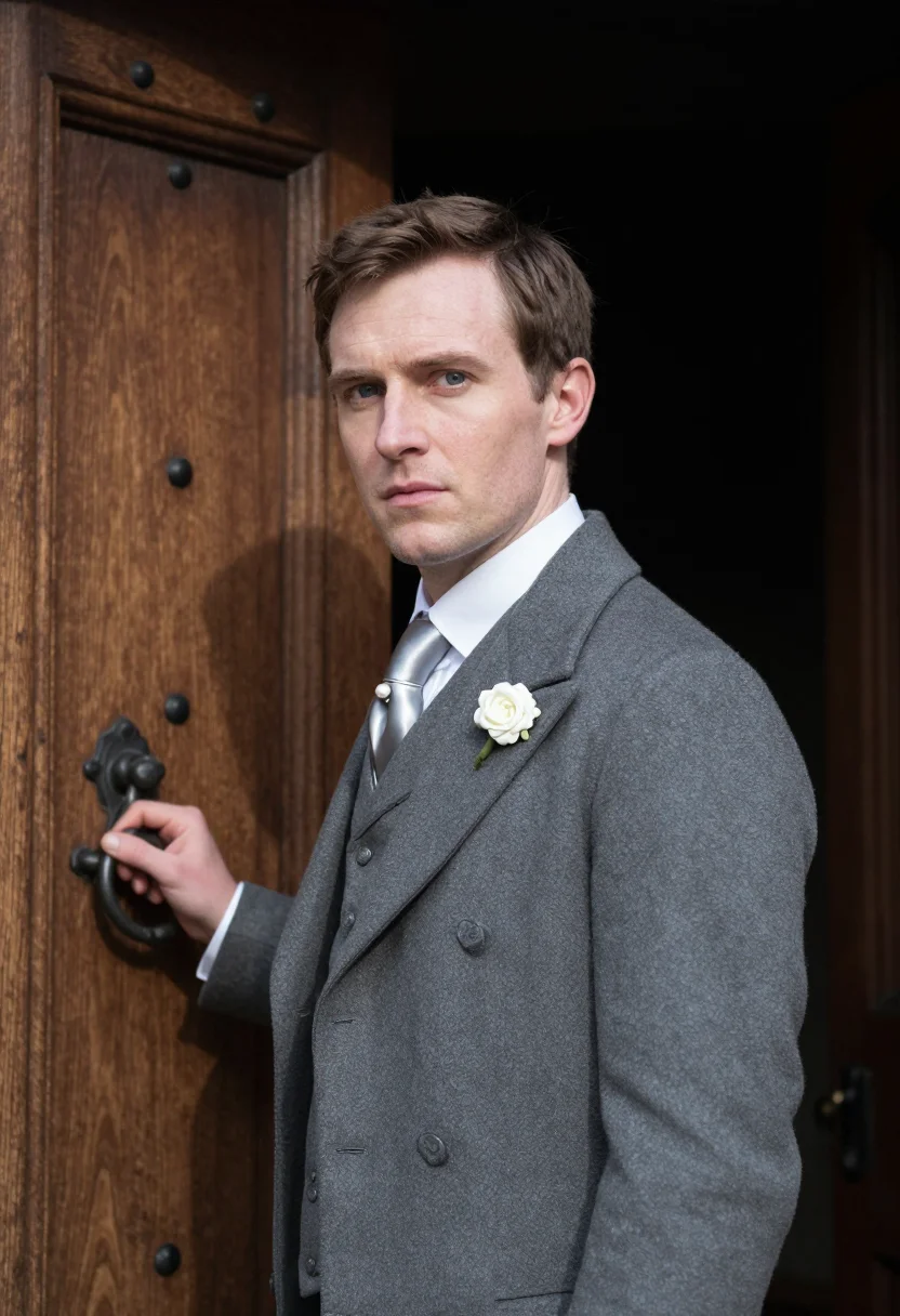 AI morning suit sample — portrait of a man, chest-up portrait of an English man with