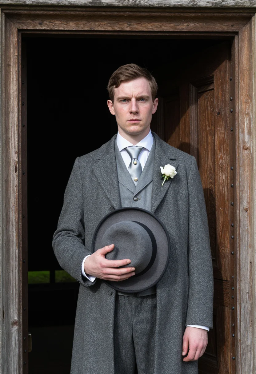 AI morning suit sample — portrait of a man, half-length portrait of an English man wi