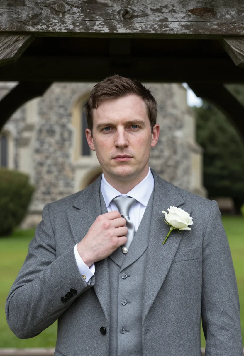 AI morning suit sample — portrait of a man, chest-up portrait of an English man with