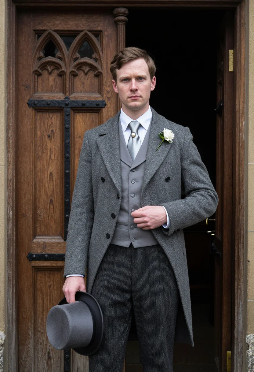 AI morning suit sample — portrait of a man, three-quarter-length portrait of an Engli