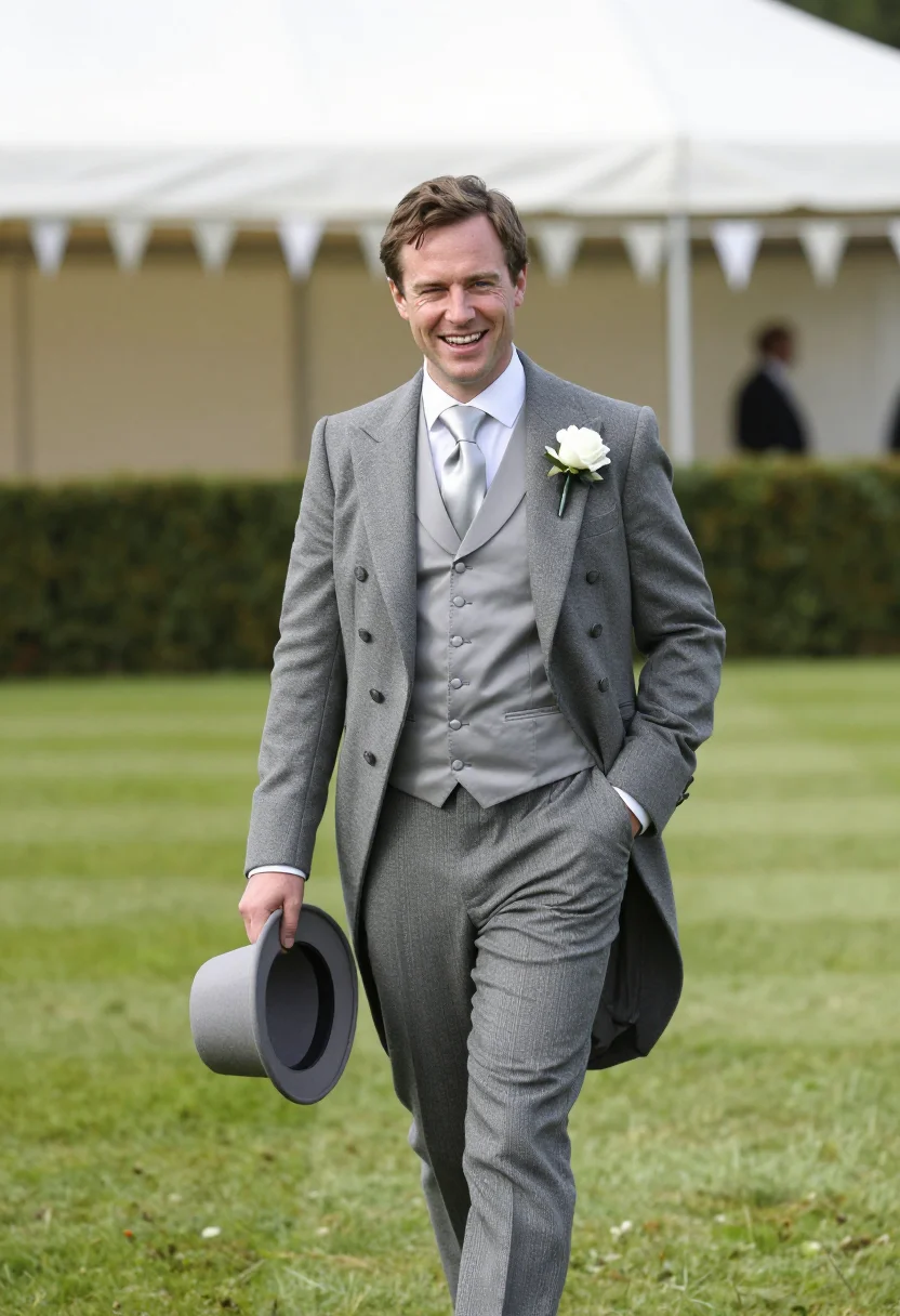 AI morning suit sample — portrait of a man, three-quarter-length portrait of an Engli