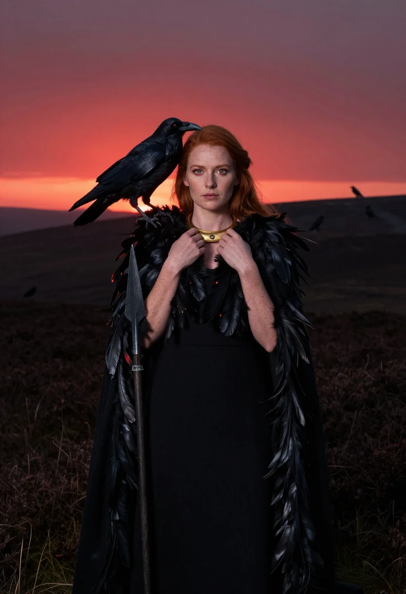 AI morrigan sample — portrait of a woman, half-length portrait of an Irish woman