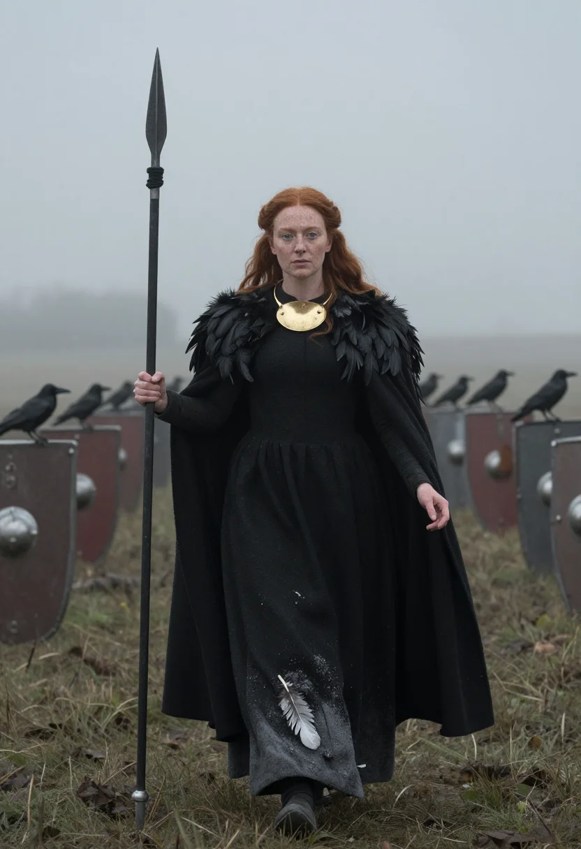 AI morrigan sample — portrait of a woman, full-length portrait of an Irish woman