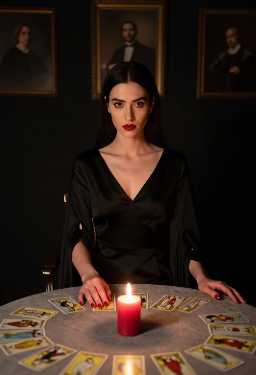 AI morticia addams sample — portrait of a woman, half-length portrait of a woman of West